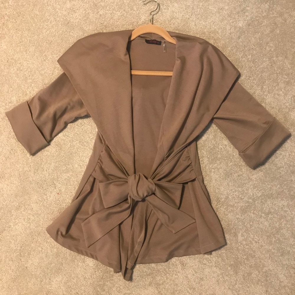 Cardigan with Hood Tan